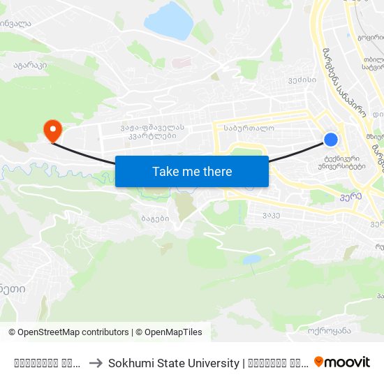 ცინცაძის ქუჩა  - [929] to Sokhumi State University | სოხუმის სახელმწიფო უნივერსიტეტი map