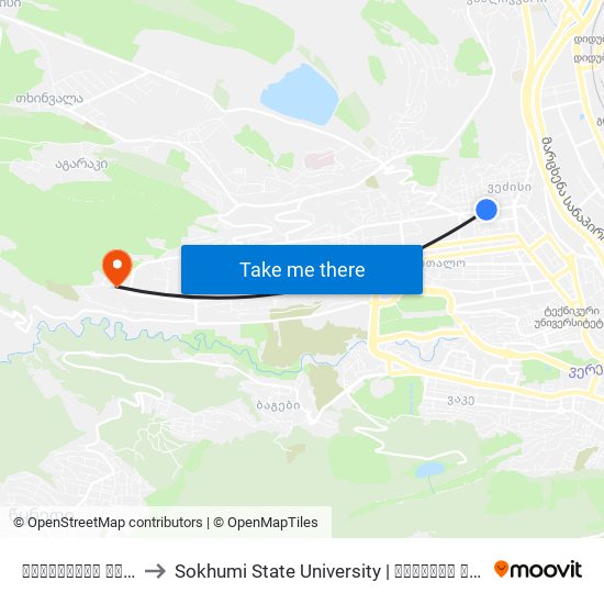 ტაშკენტის ქუჩა - [939] to Sokhumi State University | სოხუმის სახელმწიფო უნივერსიტეტი map