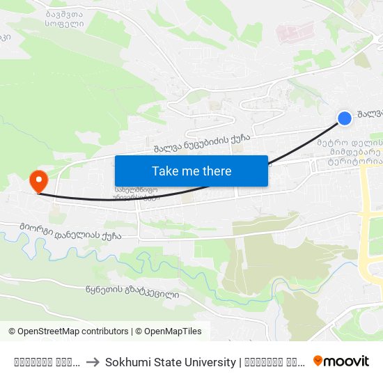 თავაძის ქუჩა - [951] to Sokhumi State University | სოხუმის სახელმწიფო უნივერსიტეტი map