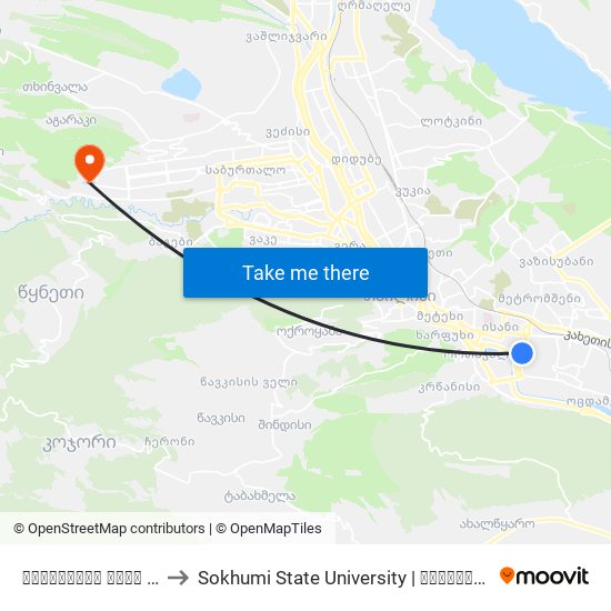 ნავთლუღის ქუჩა #31  - [1018] to Sokhumi State University | სოხუმის სახელმწიფო უნივერსიტეტი map