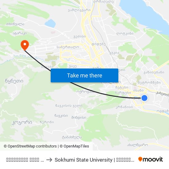 ნავთლუღის ქუჩა #10 - [1019] to Sokhumi State University | სოხუმის სახელმწიფო უნივერსიტეტი map