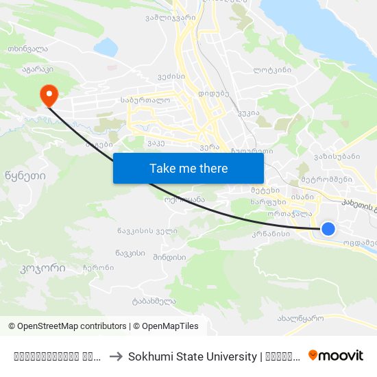 ჩოლოყაშვილის ქუჩა #47 - [1024] to Sokhumi State University | სოხუმის სახელმწიფო უნივერსიტეტი map