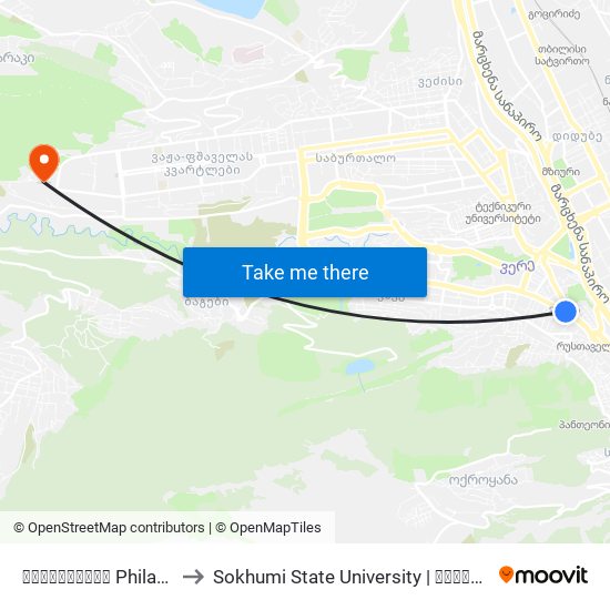 ფილარმონია Philarmony - Id:1241 to Sokhumi State University | სოხუმის სახელმწიფო უნივერსიტეტი map