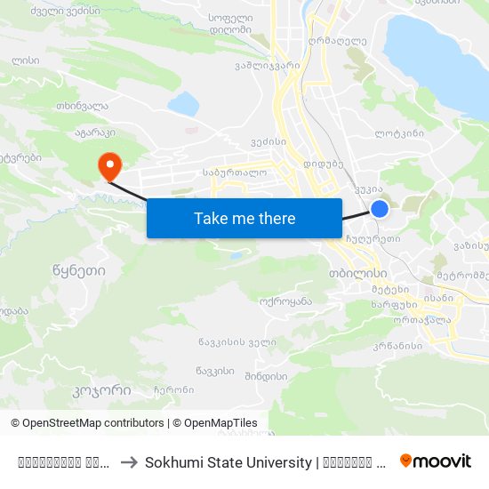 მიჩურინის ქუჩა  - [2197] to Sokhumi State University | სოხუმის სახელმწიფო უნივერსიტეტი map