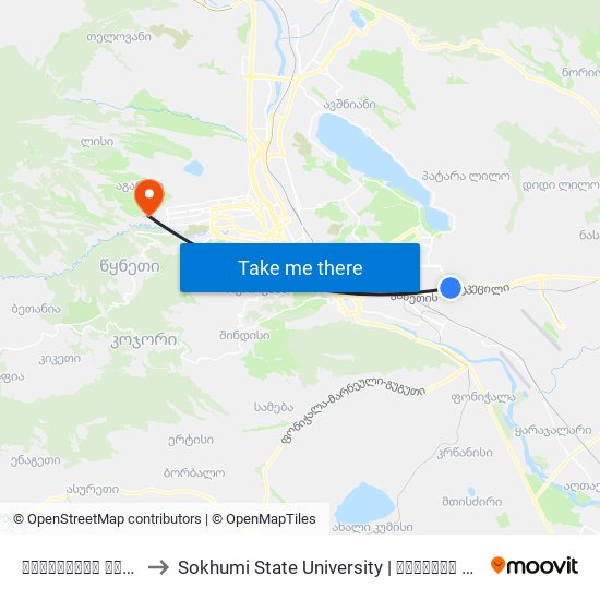 გახოკიძის ქუჩა - [2738] to Sokhumi State University | სოხუმის სახელმწიფო უნივერსიტეტი map