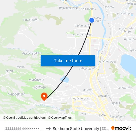 აგრარული უნივერსიტეტის პირდაპირ - [3118] to Sokhumi State University | სოხუმის სახელმწიფო უნივერსიტეტი map