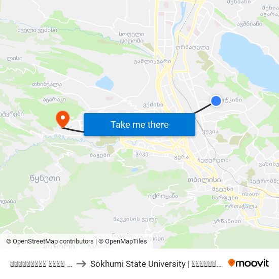 წერონისის ქუჩა #36 - [3397] to Sokhumi State University | სოხუმის სახელმწიფო უნივერსიტეტი map