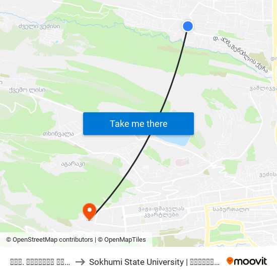 სოფ. დიღომის ცენტრი - [3517] to Sokhumi State University | სოხუმის სახელმწიფო უნივერსიტეტი map