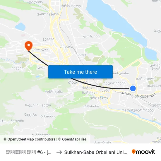 წულუკიძის ქუჩა #6  - [1900] to Sulkhan-Saba Orbeliani University map