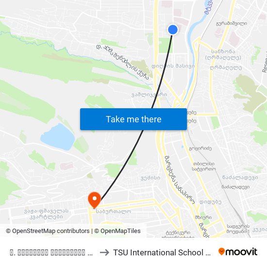 მ. იაშვილის სახელობის ბავშვთა ცენტრალური საავადმყოფო - [900] to TSU International School of Tourism | თსუ ტურიზმის საერთაშორისო სკოლა map