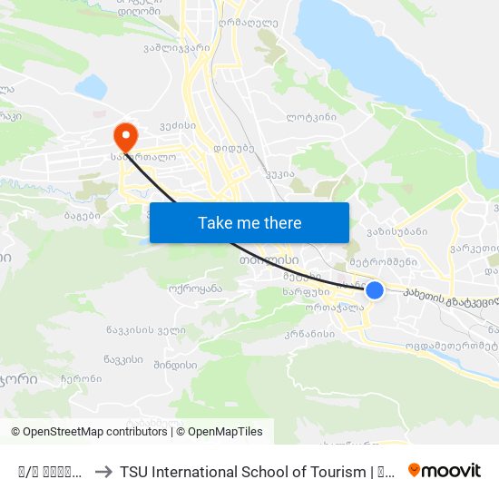 მ/ს ისანი - [1017] to TSU International School of Tourism | თსუ ტურიზმის საერთაშორისო სკოლა map