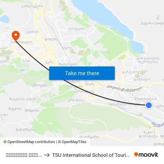 რკინიგზის მახარისხებელი - 1085 to TSU International School of Tourism | თსუ ტურიზმის საერთაშორისო სკოლა map