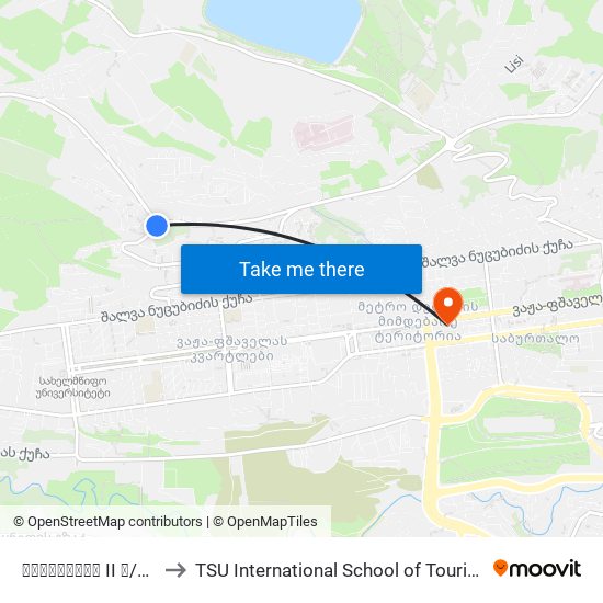 ნუცუბიძის II მ/რ III კვ. #4 - [1315] to TSU International School of Tourism | თსუ ტურიზმის საერთაშორისო სკოლა map