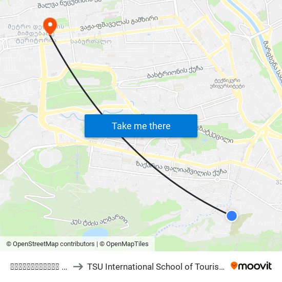 რჩეულიშვილის ქუჩა #3  - [2047] to TSU International School of Tourism | თსუ ტურიზმის საერთაშორისო სკოლა map
