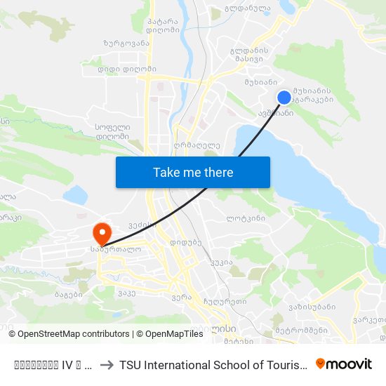 მუხიანის IV ბ მ/რ #42 - [2591] to TSU International School of Tourism | თსუ ტურიზმის საერთაშორისო სკოლა map