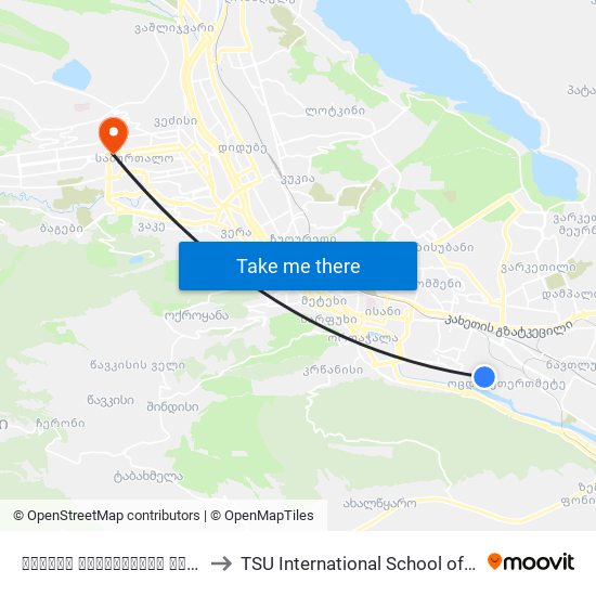 ბოგდან ხმელნიცკის ქუჩა #147ა-ს მოპირდაპირედ - [3093] to TSU International School of Tourism | თსუ ტურიზმის საერთაშორისო სკოლა map