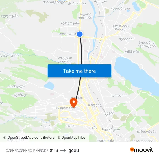 აღმაშენებლის ხეივანი #13 to geeu map