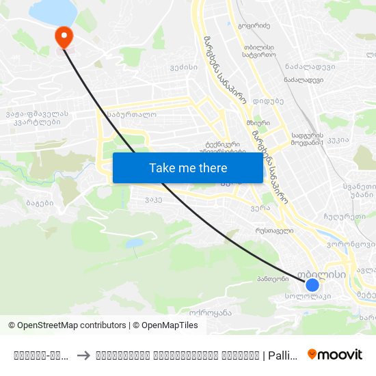 სულხან-საბას ქუჩა to პალიატიური მზრუნველობის კლინიკა | Palliative Treatment Center map