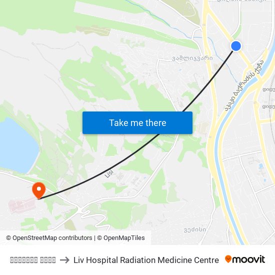 ჩალაძეს ქუჩა to Liv Hospital Radiation Medicine Centre map