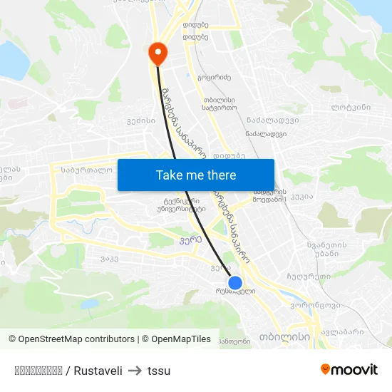 რუსთაველი  / Rustaveli to tssu map