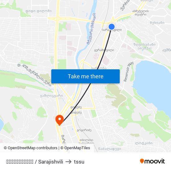 სარაჯიშვილი  / Sarajishvili to tssu map