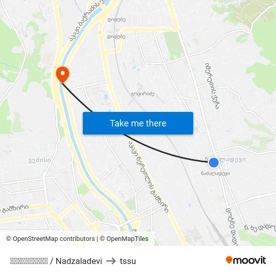 ნაძალადევი / Nadzaladevi to tssu map