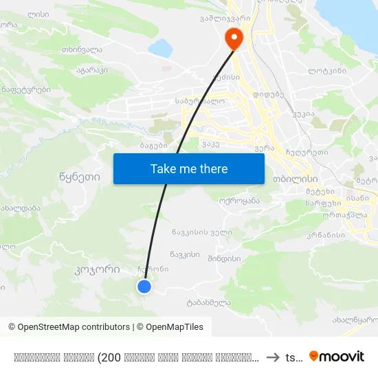 რესტორანი ზარები (200 მეტრით უკან კოჯრის მიმართულებით) - 3779 to tssu map