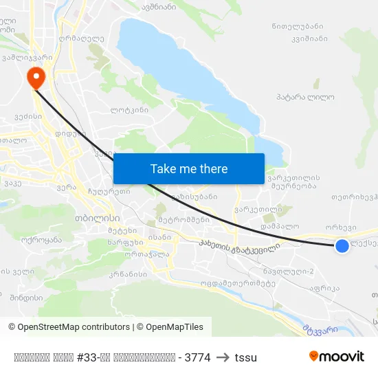 ქიზიყის ქუჩა #33-ის მოპირდაპირედ - 3774 to tssu map