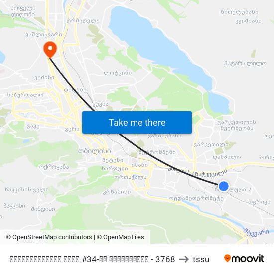 ლორთქიფანიძის ქუჩა #34-ის მიმდებარედ - 3768 to tssu map