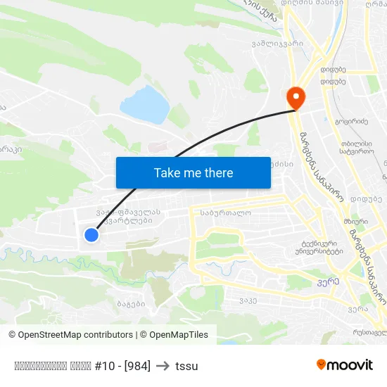 ქავთარაძის ქუჩა #10  - [984] to tssu map