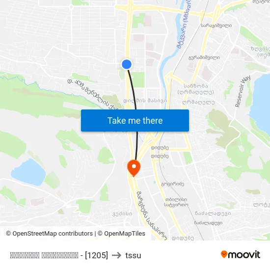 საქალაქო სასამართლო - [1205] to tssu map