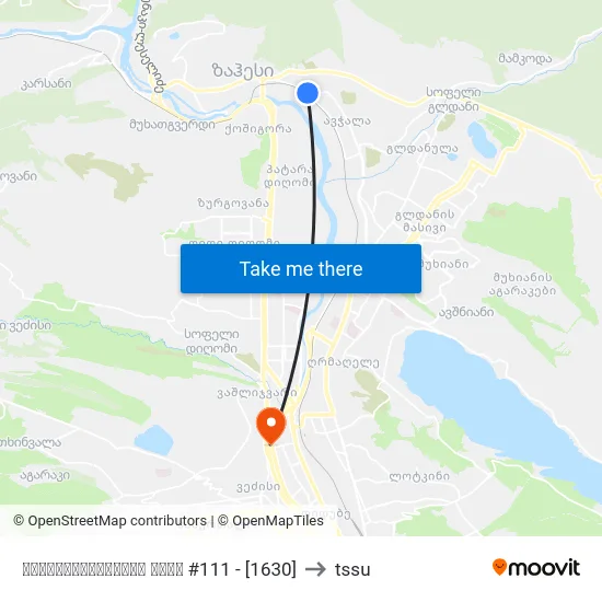 ანდრონიკაშვილის ქუჩა #111 - [1630] to tssu map