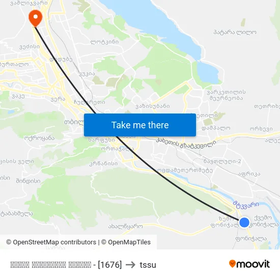ქვემო ფონიჭალის ცენტრი - [1676] to tssu map