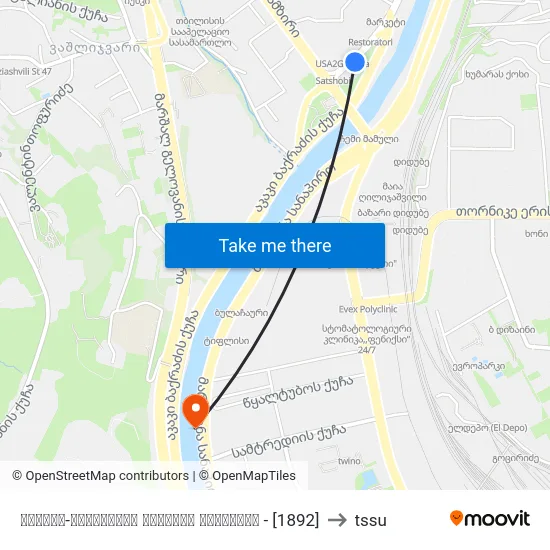 დიდუბე-ჩუღურეთის რაიონის გამგეობა - [1892] to tssu map