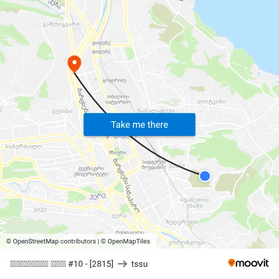 გივიშვილის ქუჩა #10 - [2815] to tssu map