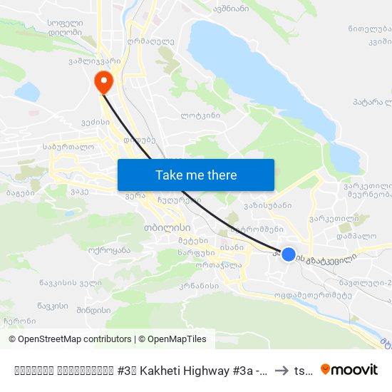 კახეთის გზატკეცილი #3ა Kakheti Highway #3a - Id:3156 to tssu map