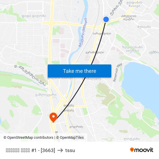 ქერჩის ქუჩა #1 - [3663] to tssu map