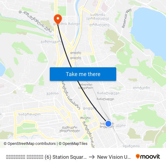 სადგურის მოედანი (6) Station Square (6) - Id:3075 to New Vision University map