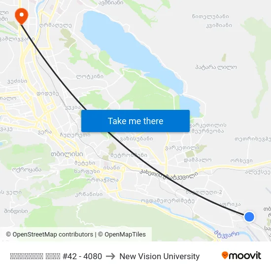 წურწუმიას ქუჩა #42 - 4080 to New Vision University map