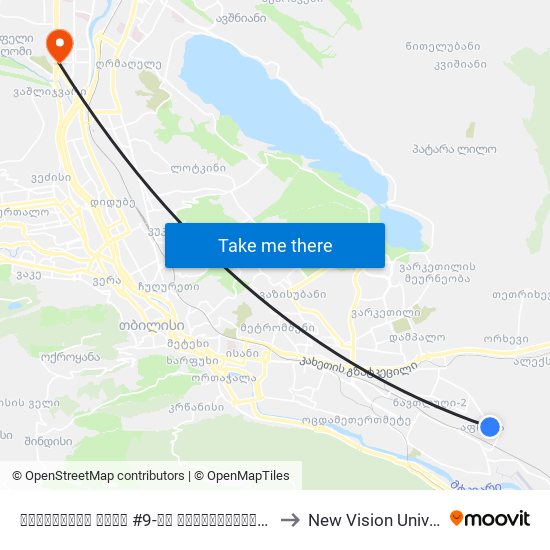 ჭიჭინაძის ქუჩა #9-ის მოპირდაპირედ - 4071 to New Vision University map