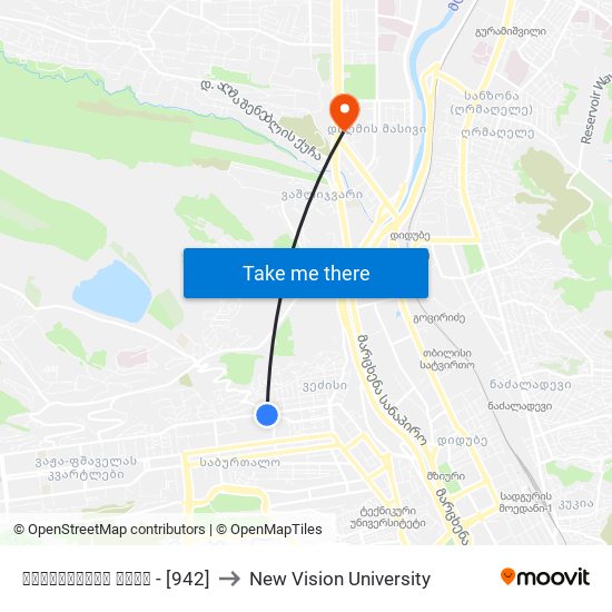 ბუდაპეშტის ქუჩა - [942] to New Vision University map
