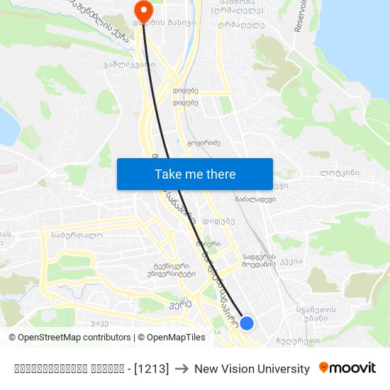 მარჯანიშვილის თეატრი - [1213] to New Vision University map