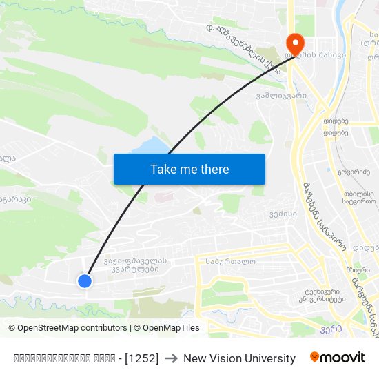 პოლიტკოვსკაიას ქუჩა  - [1252] to New Vision University map