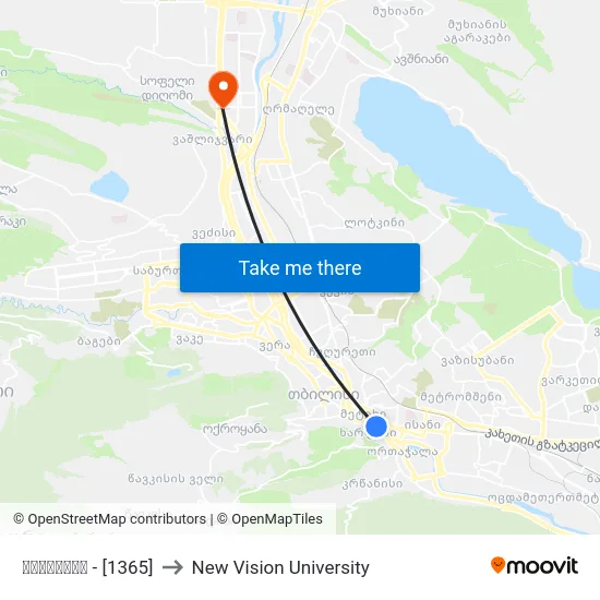ორთაჭალა - [1365] to New Vision University map