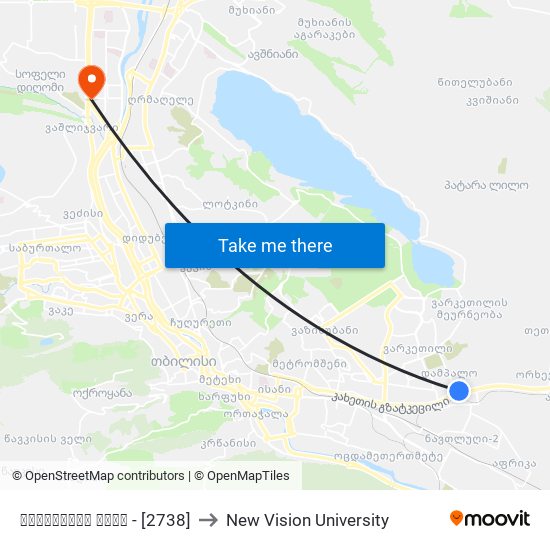 გახოკიძის ქუჩა - [2738] to New Vision University map