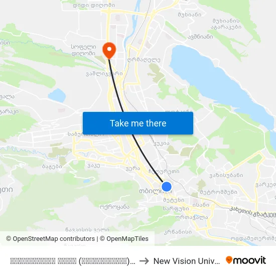 ბარათაშვილის ძეგლი (მოპირდაპირედ) - [2994] to New Vision University map