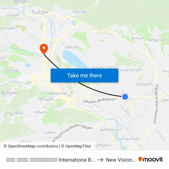 შავი ზღვის უნივერსიტეტი Internationa Black Sea University - Id:3206 to New Vision University map
