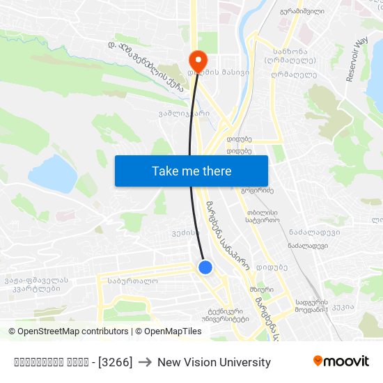 იოსებიძის ქუჩა - [3266] to New Vision University map