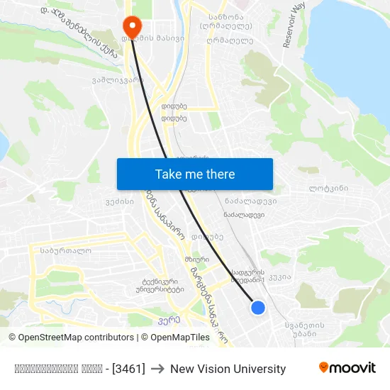 ჩუბინაშვილის ქუჩა - [3461] to New Vision University map