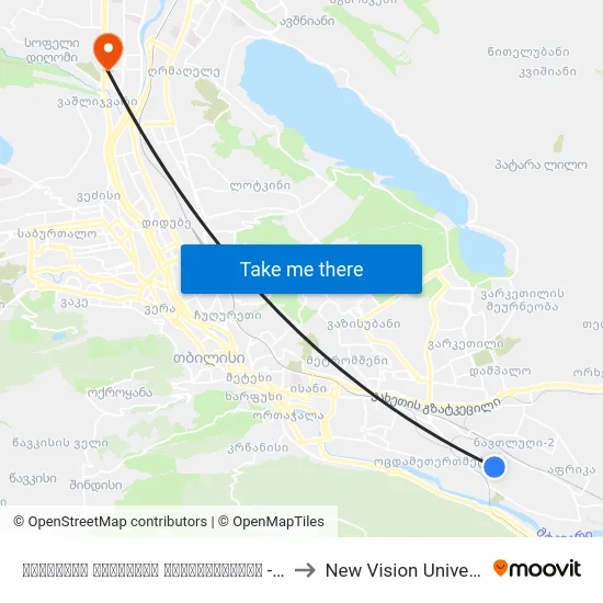 სამგორის პოლიციის დეპარტამენტი - 3588 to New Vision University map